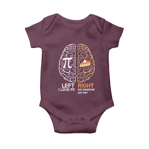 Funny Pi Day Baby Onesie Left Vs Right Brain Pie Shirt Math Geek Gift TS02 Maroon Print Your Wear