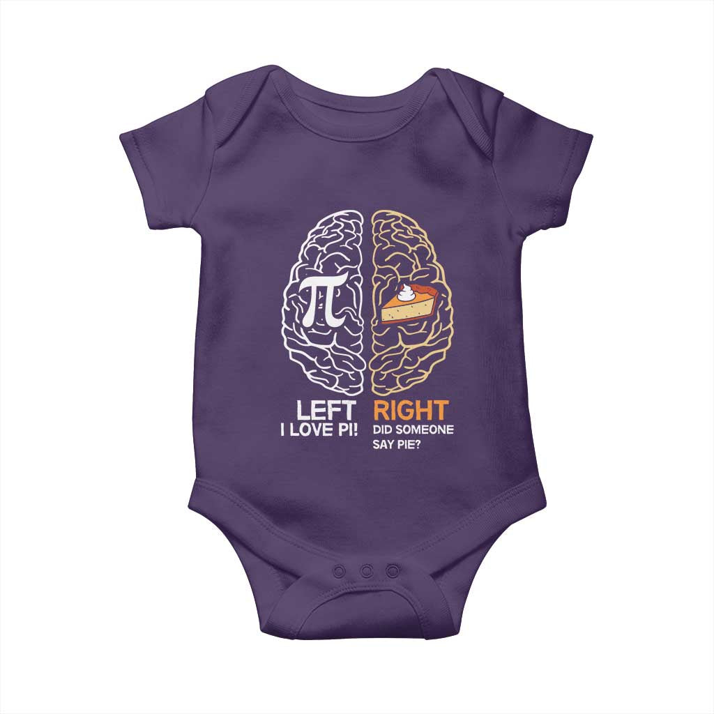 Funny Pi Day Baby Onesie Left Vs Right Brain Pie Shirt Math Geek Gift TS02 Purple Print Your Wear