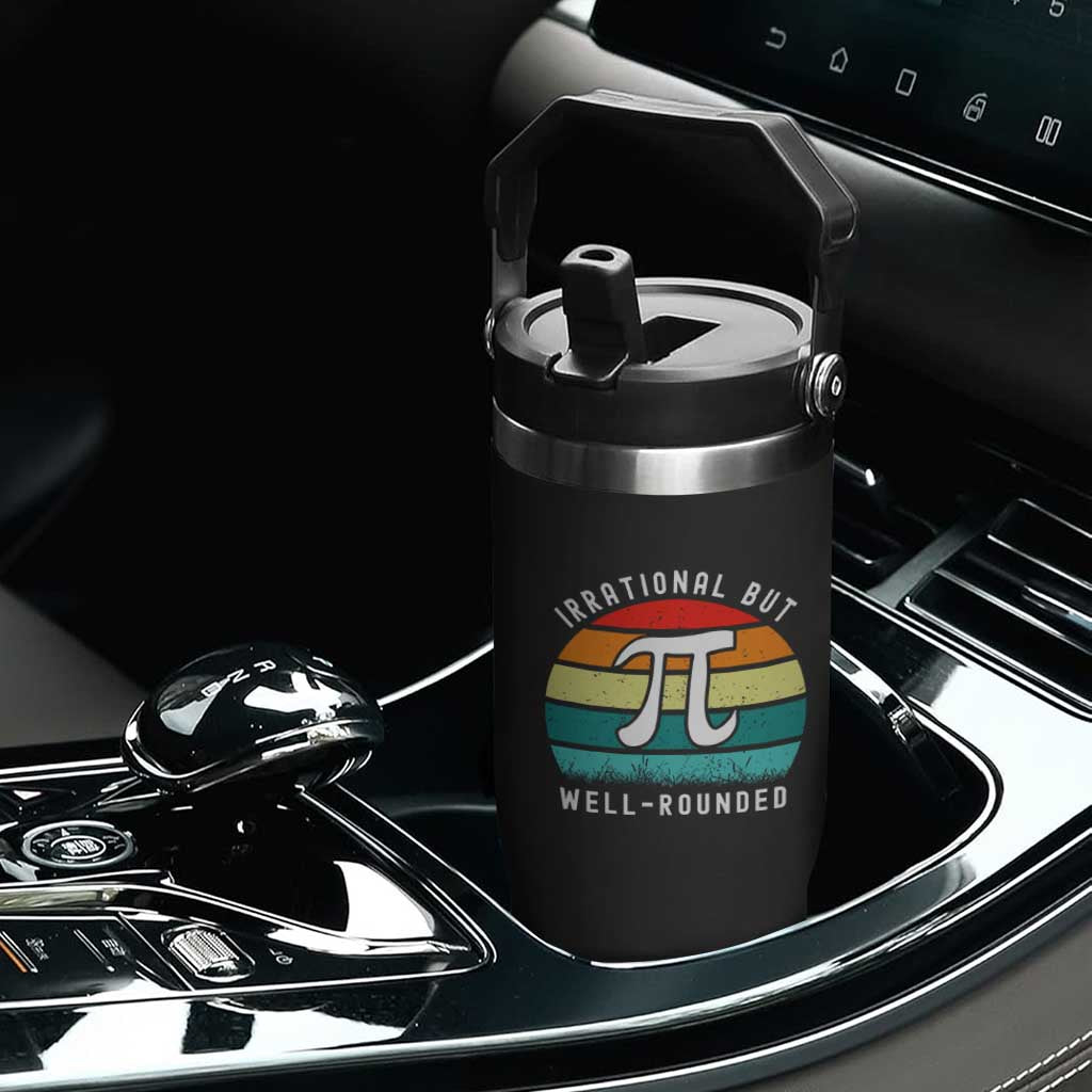 Funny Number Pi Flip Straw Tumbler Retro Irrational But Well Rounded Pi Day Celebration Math TS02 Print Your Wear