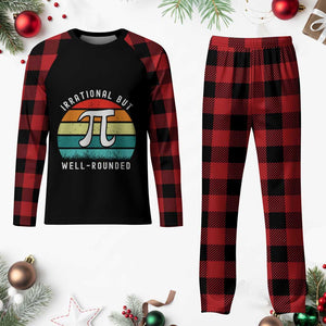 Funny Number Pi Plaid Pajama Set Retro Irrational But Well Rounded Pi Day Celebration Math TS02 Buffalo Plaid Print Your Wear