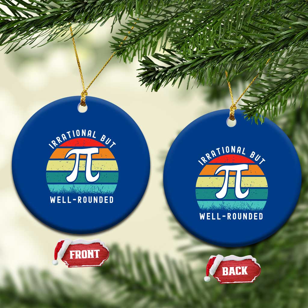 Funny Number Pi Ceramic Ornament Retro Irrational But Well Rounded Pi Day Celebration Math TS02 1pc Blue Print Your Wear