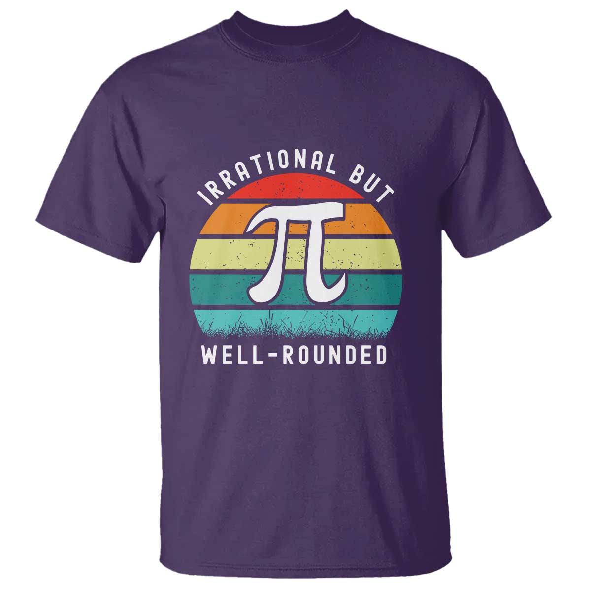 Funny Number Pi T Shirt Retro Irrational But Well Rounded Pi Day Celebration Math TS02 Purple Print Your Wear
