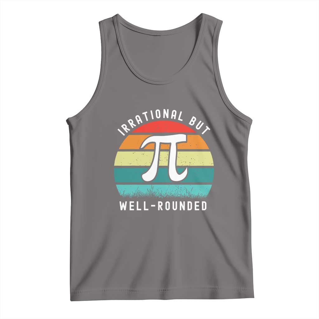 Funny Number Pi Tank Top Retro Irrational But Well Rounded Pi Day Celebration Math TS02 Deep Heather Print Your Wear