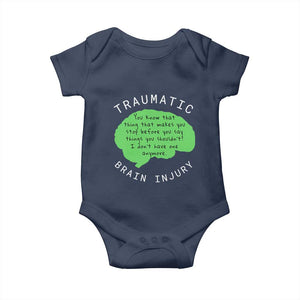 Traumatic Brain Injury Awareness Baby Onesie TBI Support TS02 Navy Print Your Wear