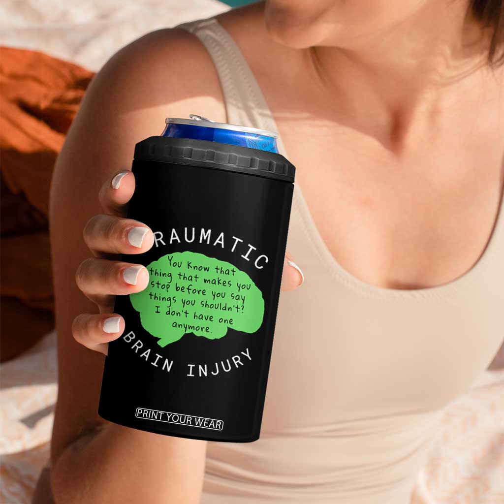 Traumatic Brain Injury Awareness 4 in 1 Can Cooler Tumbler TBI Support TS02 Print Your Wear