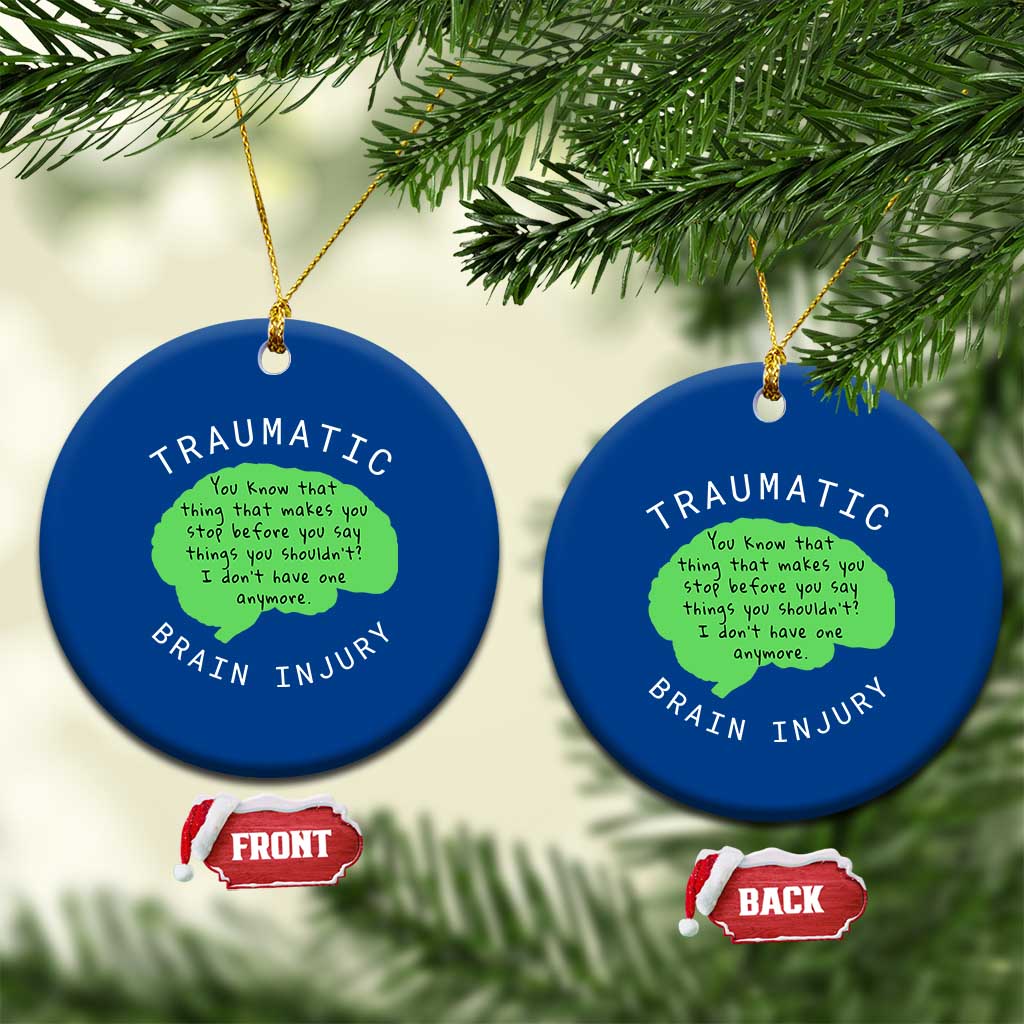 Traumatic Brain Injury Awareness Ceramic Ornament TBI Support TS02 1pc Blue Print Your Wear