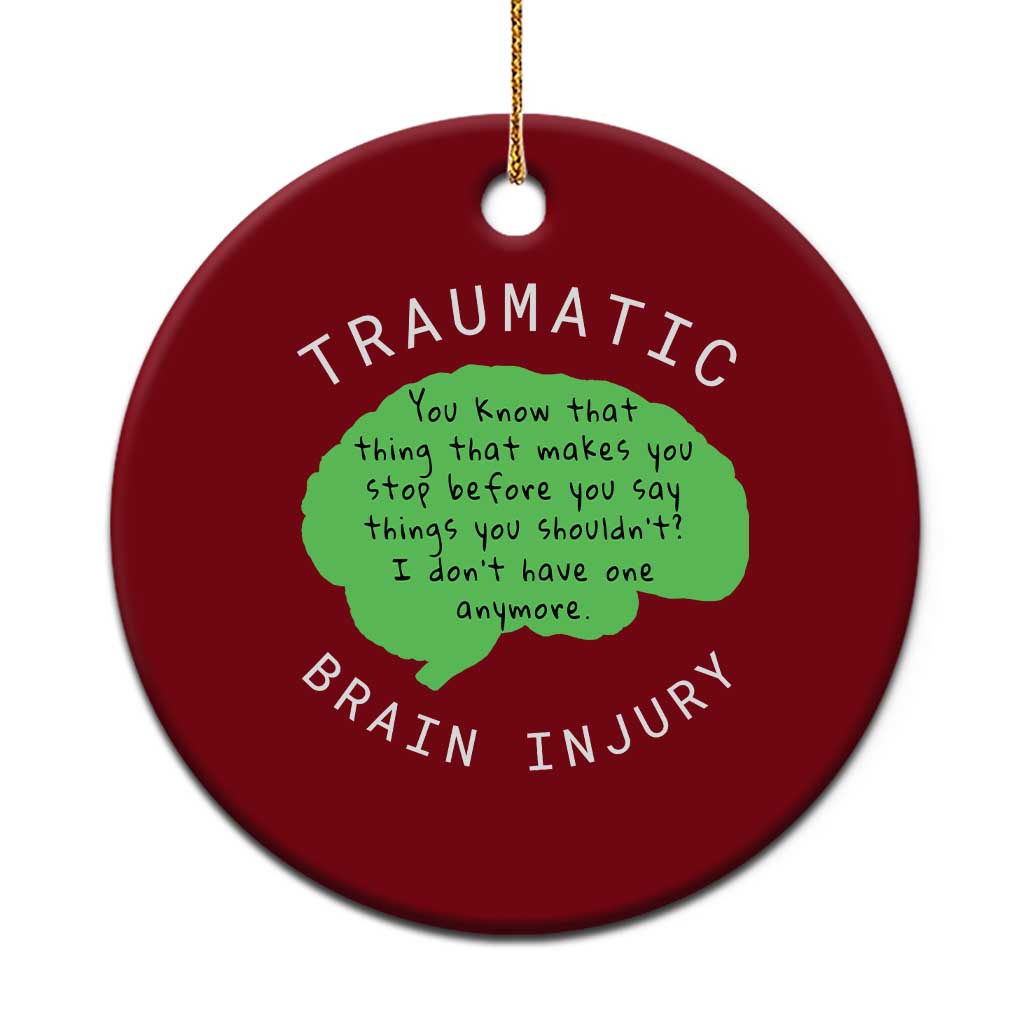 Traumatic Brain Injury Awareness Ceramic Ornament TBI Support TS02 1pc Red Print Your Wear
