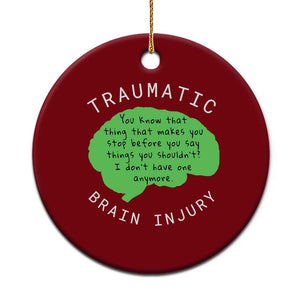 Traumatic Brain Injury Awareness Ceramic Ornament TBI Support TS02 1pc Red Print Your Wear