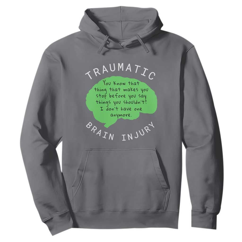 Traumatic Brain Injury Awareness Hoodie TBI Support TS02 Charcoal Print Your Wear