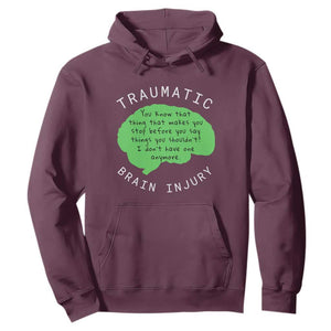 Traumatic Brain Injury Awareness Hoodie TBI Support TS02 Maroon Print Your Wear