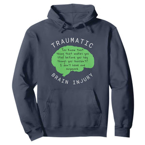 Traumatic Brain Injury Awareness Hoodie TBI Support TS02 Navy Print Your Wear