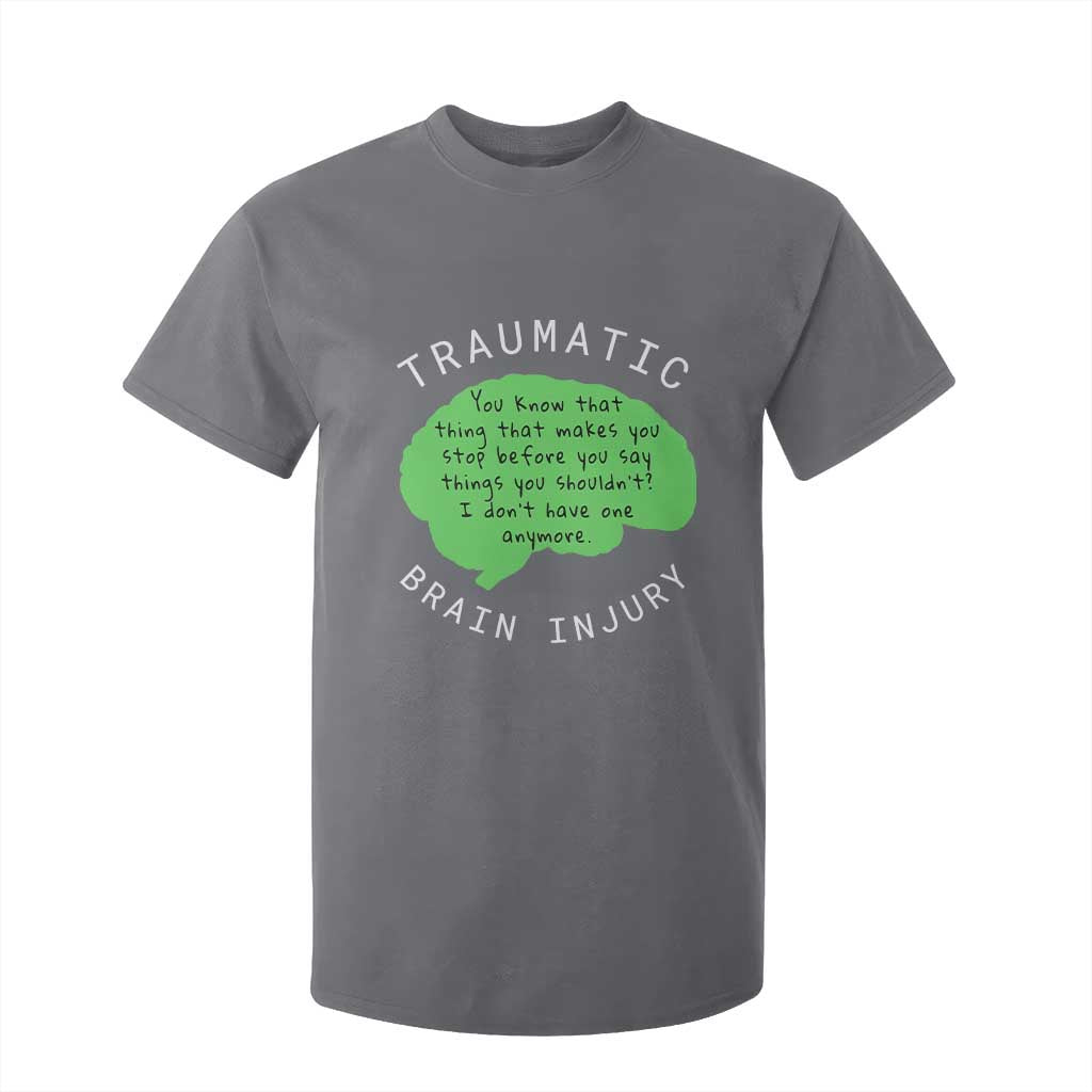 Traumatic Brain Injury Awareness T Shirt For Kid TBI Support TS02 Charcoal Print Your Wear