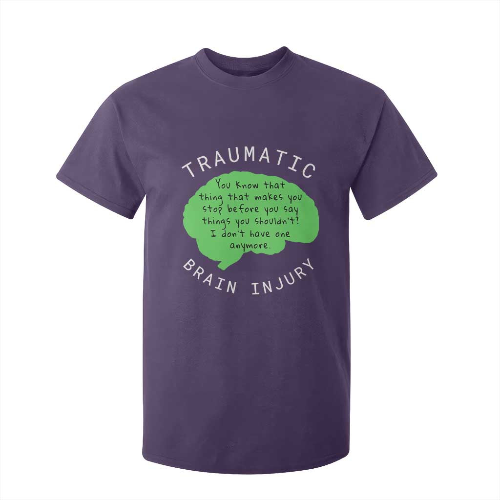 Traumatic Brain Injury Awareness T Shirt For Kid TBI Support TS02 Purple Print Your Wear
