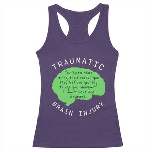 Traumatic Brain Injury Awareness Racerback Tank Top TBI Support TS02 Purple Print Your Wear
