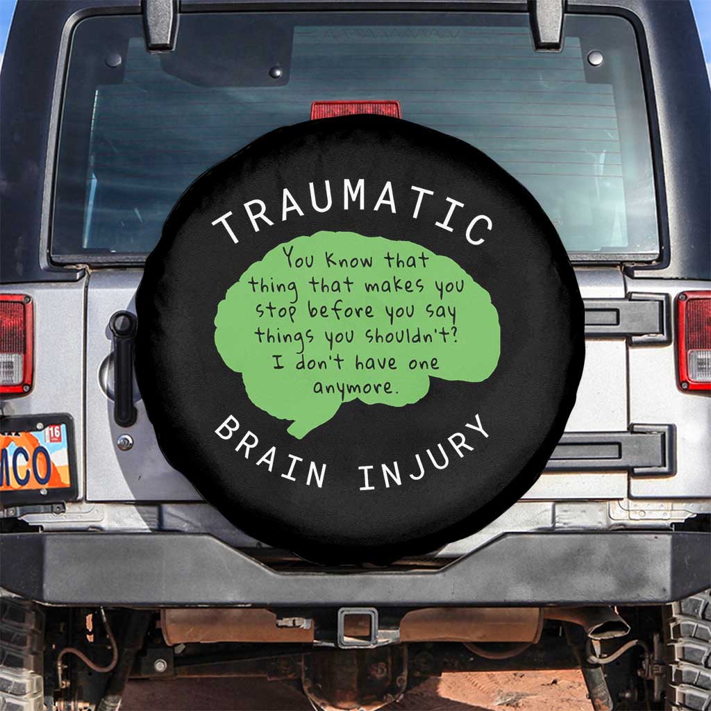 Traumatic Brain Injury Awareness Spare Tire Cover TBI Support TS02 No hole Black Print Your Wear