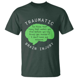 Traumatic Brain Injury Awareness T Shirt TBI Support TS02 Dark Forest Green Print Your Wear