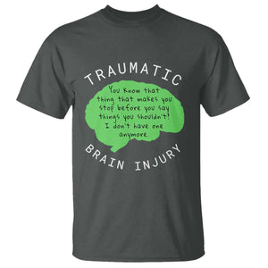 Traumatic Brain Injury Awareness T Shirt TBI Support TS02 Dark Heather Print Your Wear