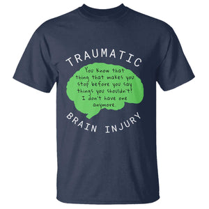 Traumatic Brain Injury Awareness T Shirt TBI Support TS02 Navy Print Your Wear