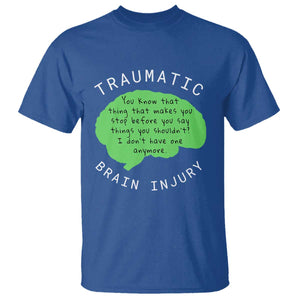 Traumatic Brain Injury Awareness T Shirt TBI Support TS02 Royal Blue Print Your Wear