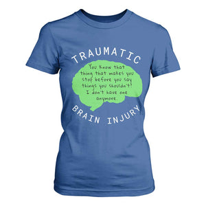 Traumatic Brain Injury Awareness T Shirt For Women TBI Support TS02 Royal Blue Print Your Wear