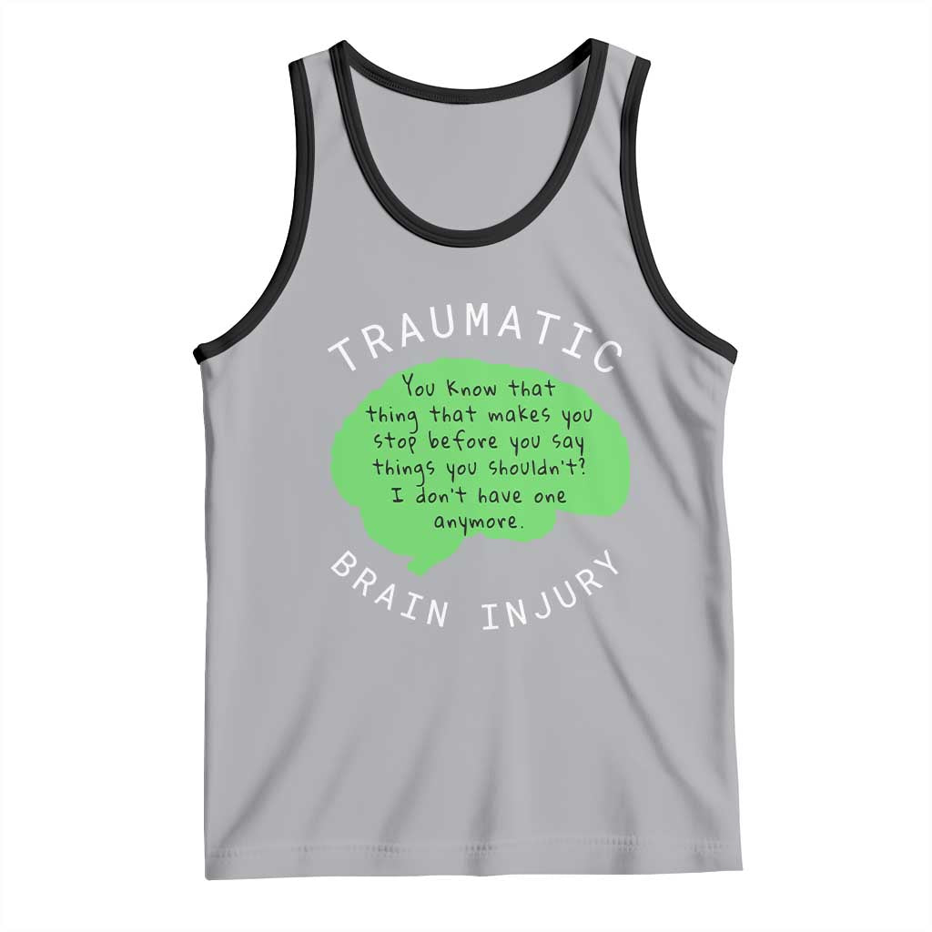 Traumatic Brain Injury Awareness Tank Top TBI Support TS02 Athletic Heather Black Print Your Wear
