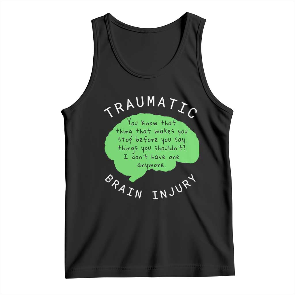 Traumatic Brain Injury Awareness Tank Top TBI Support TS02 Black Print Your Wear