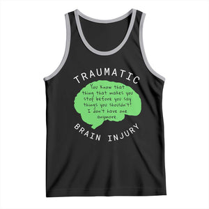 Traumatic Brain Injury Awareness Tank Top TBI Support TS02 Black Athletic Heather Print Your Wear
