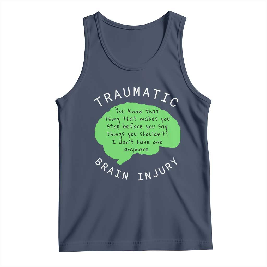 Traumatic Brain Injury Awareness Tank Top TBI Support TS02 Navy Print Your Wear