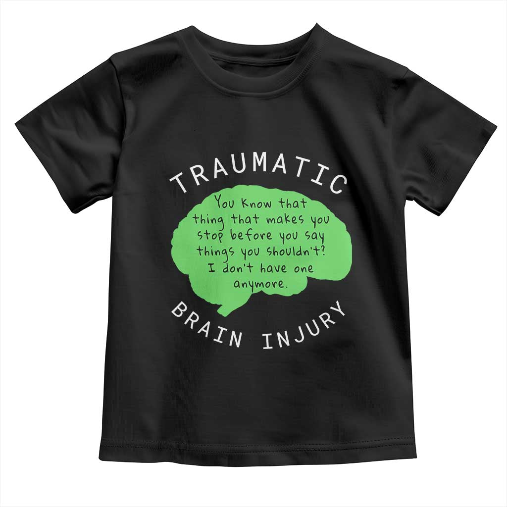 Traumatic Brain Injury Awareness Toddler T Shirt TBI Support TS02 Black Print Your Wear