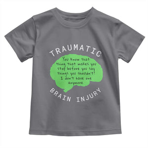 Traumatic Brain Injury Awareness Toddler T Shirt TBI Support TS02 Charcoal Print Your Wear