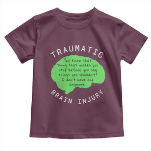 Traumatic Brain Injury Awareness Toddler T Shirt TBI Support TS02 Maroon Print Your Wear