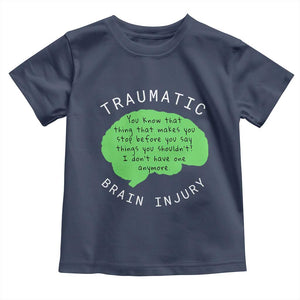 Traumatic Brain Injury Awareness Toddler T Shirt TBI Support TS02 Navy Print Your Wear