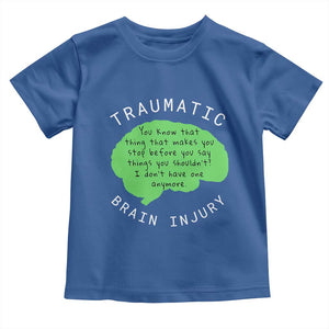 Traumatic Brain Injury Awareness Toddler T Shirt TBI Support TS02 Royal Blue Print Your Wear