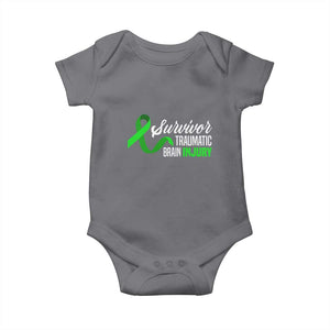 Traumatic Brain Injury Awareness Baby Onesie TBI Survivor TS02 Charcoal Print Your Wear