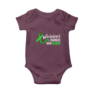 Traumatic Brain Injury Awareness Baby Onesie TBI Survivor TS02 Maroon Print Your Wear