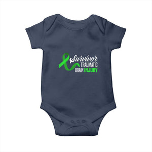 Traumatic Brain Injury Awareness Baby Onesie TBI Survivor TS02 Navy Print Your Wear