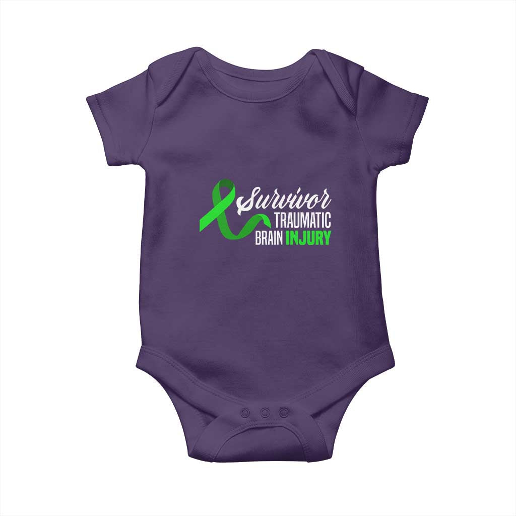 Traumatic Brain Injury Awareness Baby Onesie TBI Survivor TS02 Purple Print Your Wear
