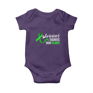Traumatic Brain Injury Awareness Baby Onesie TBI Survivor TS02 Purple Print Your Wear