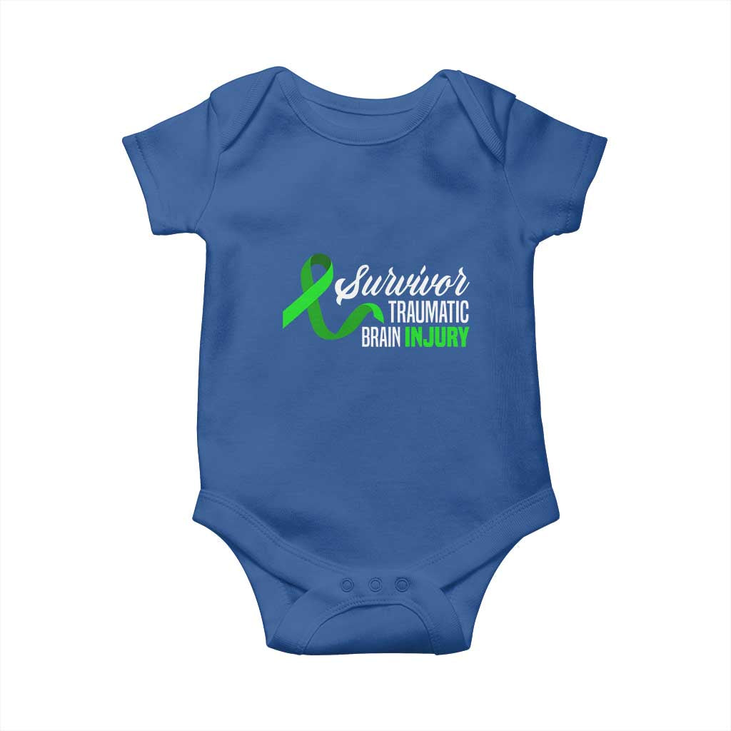 Traumatic Brain Injury Awareness Baby Onesie TBI Survivor TS02 Royal Blue Print Your Wear
