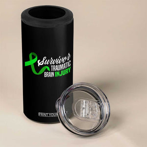Traumatic Brain Injury Awareness 4 in 1 Can Cooler Tumbler TBI Survivor TS02 Print Your Wear
