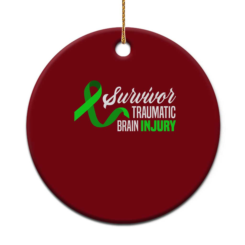 Traumatic Brain Injury Awareness Ceramic Ornament TBI Survivor TS02 1pc Red Print Your Wear