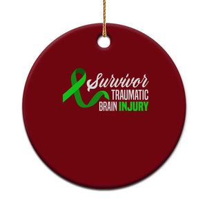 Traumatic Brain Injury Awareness Ceramic Ornament TBI Survivor TS02 1pc Red Print Your Wear