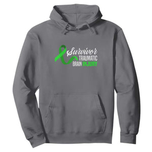 Traumatic Brain Injury Awareness Hoodie TBI Survivor TS02 Charcoal Print Your Wear