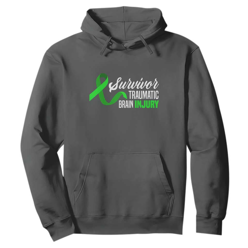 Traumatic Brain Injury Awareness Hoodie TBI Survivor TS02 Dark Heather Print Your Wear