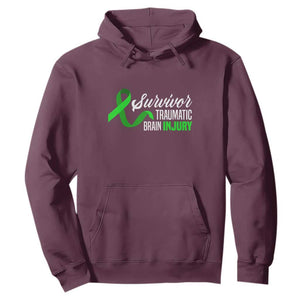 Traumatic Brain Injury Awareness Hoodie TBI Survivor TS02 Maroon Print Your Wear