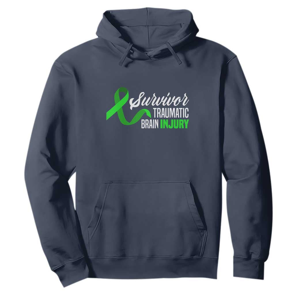 Traumatic Brain Injury Awareness Hoodie TBI Survivor TS02 Navy Print Your Wear