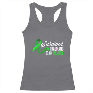 Traumatic Brain Injury Awareness Racerback Tank Top TBI Survivor TS02 Charcoal Print Your Wear