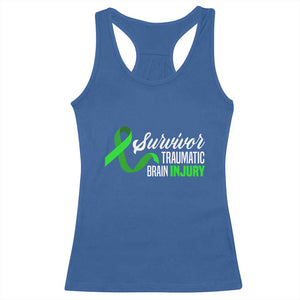 Traumatic Brain Injury Awareness Racerback Tank Top TBI Survivor TS02 Royal Blue Print Your Wear