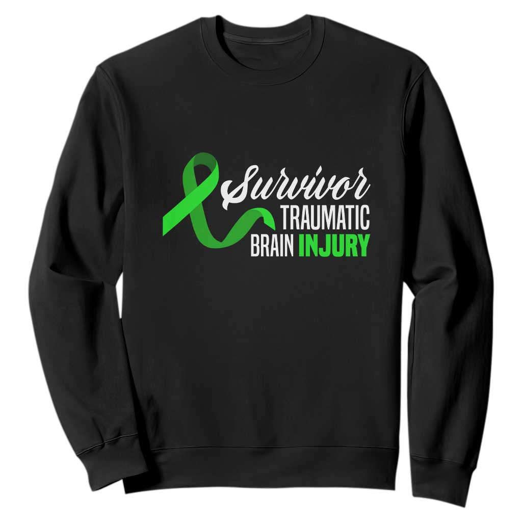 Traumatic Brain Injury Awareness Sweatshirt TBI Survivor TS02 Black Print Your Wear