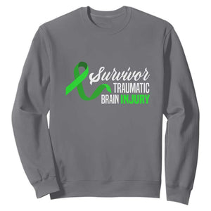 Traumatic Brain Injury Awareness Sweatshirt TBI Survivor TS02 Charcoal Print Your Wear